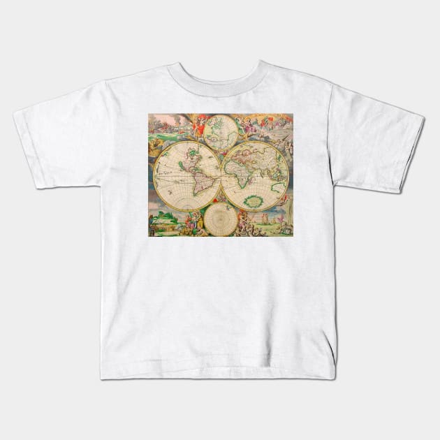 Ancient World Map 2 Kids T-Shirt by Culturio